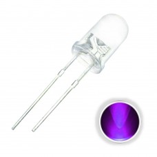 100PCS 5MM 20mA Прозрачный круглый ультрафиолетовый 395nm 400nm UV Purple 2Pin LED Диод DIY Свет