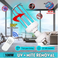 100W UV Бактерицидный стерилизатор Лампа LED UVC E27 Домашняя дезинфекционная лампа
