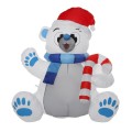 1,2 м LED Рождество Водонепроницаемы полиэстер встроенный вентилятор УФ-стойкий надувной медведь игрушка для рождественского украшения п