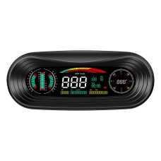 5.2 дюймов HUD GPS Head Up Дисплей LCD Цифровой датчик Компас Наклон Измеритель наклона Напряжение охлаждающей жидкости Масло Скорость