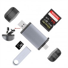 Bakeey 6 в 1 Многофункциональное устройство чтения карт USB 3.0 10 Гбит / с Высокоскоростной Type-C / Micro-USB / SD / TF Устройство считывания карт из алюми